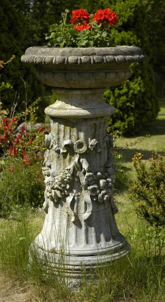 Cast concrete flower pot